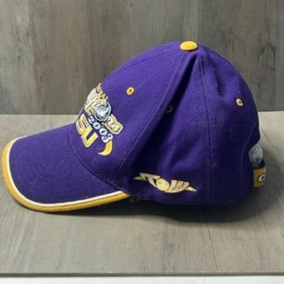 LSU 2-Time National Champions 2003 Purple & Yellow Cap - Picture 4 of 7